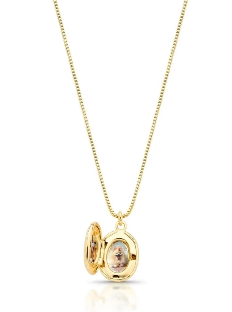 Colar Relicário oval dourado  - 2