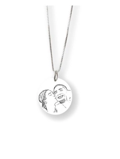 Colar medalha com foto a laser  - 1