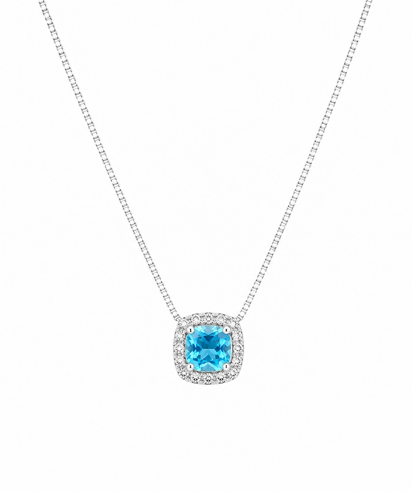 Colar azul cravejado 