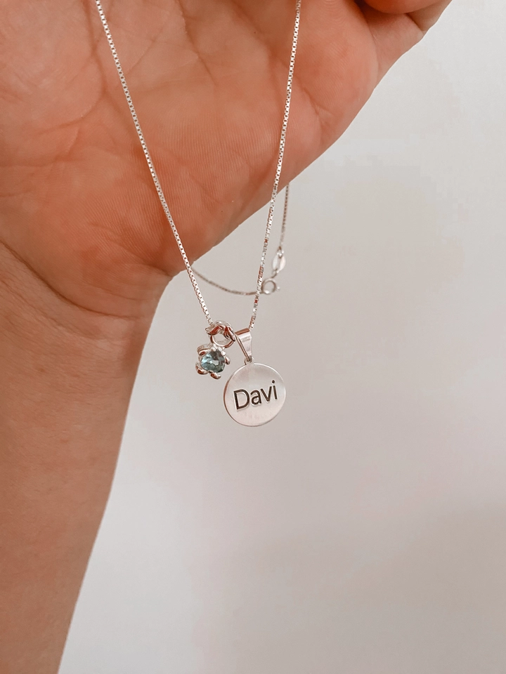 Colar medalha com nome +pingente  - imagem 2