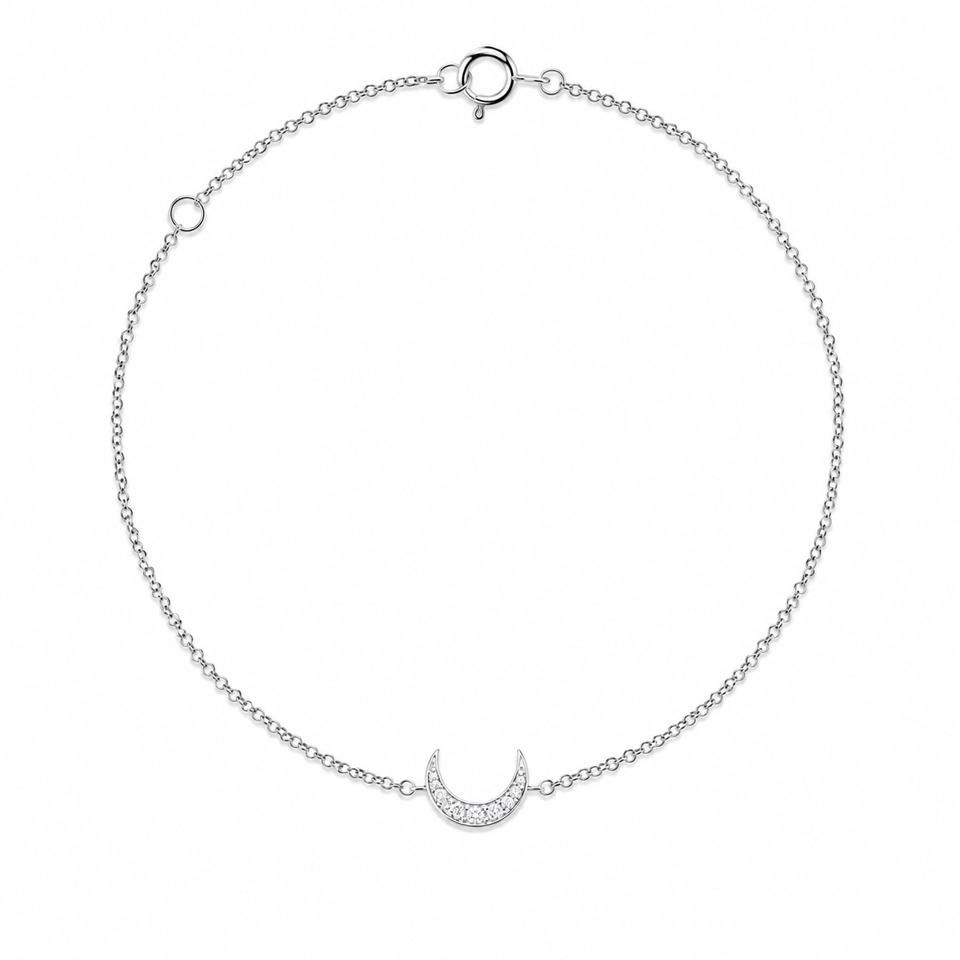 Pulseira lua cravejada  - 1