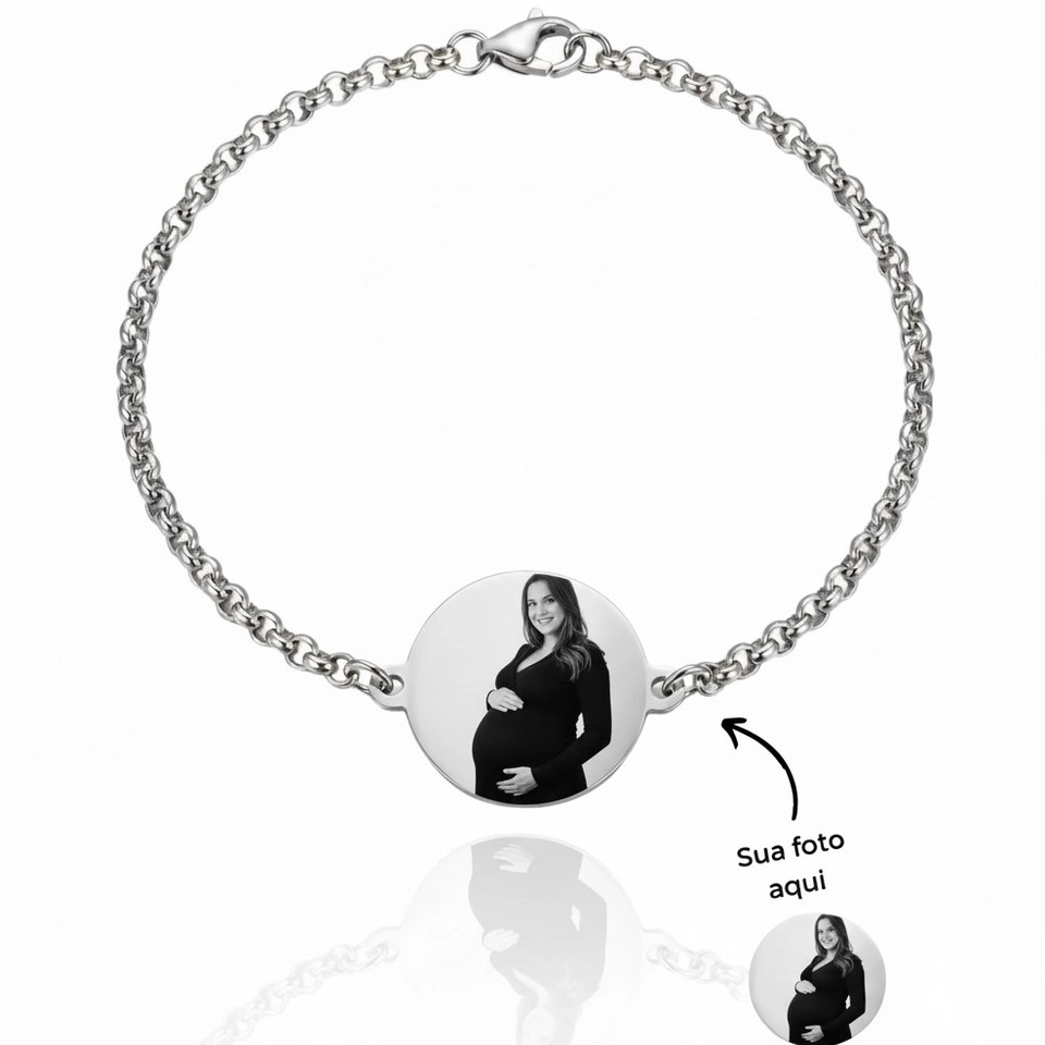 Pulseira Personalizada a laser prata  - 1
