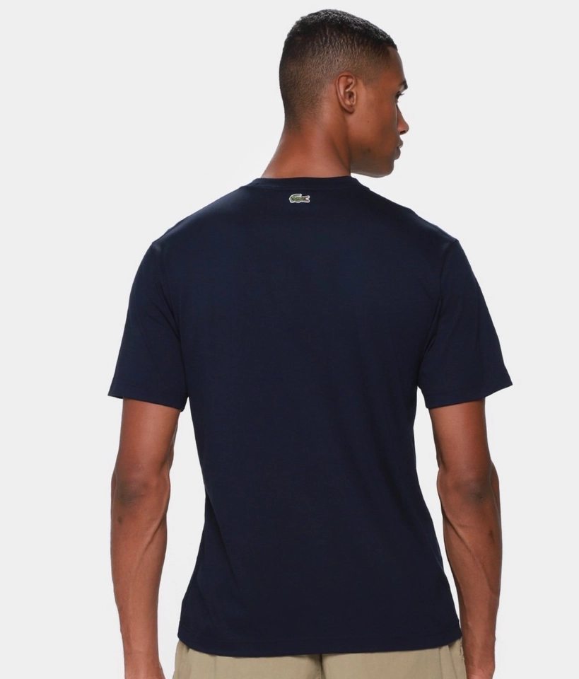 Camiseta Lacoste Croco e logo azul marinho  - 2
