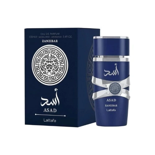 Perfume Árabe Asad Lattafa Zanzibar Azul Masculino 100ml - 1