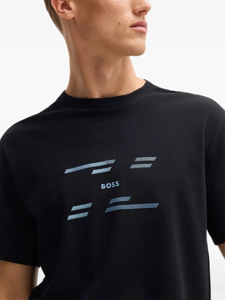 Camiseta Boss azul marinho detalhes 