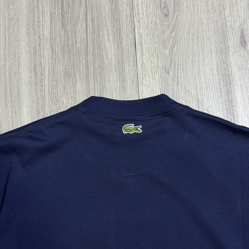 Camisetas Lacoste logo estampada azul  - 2