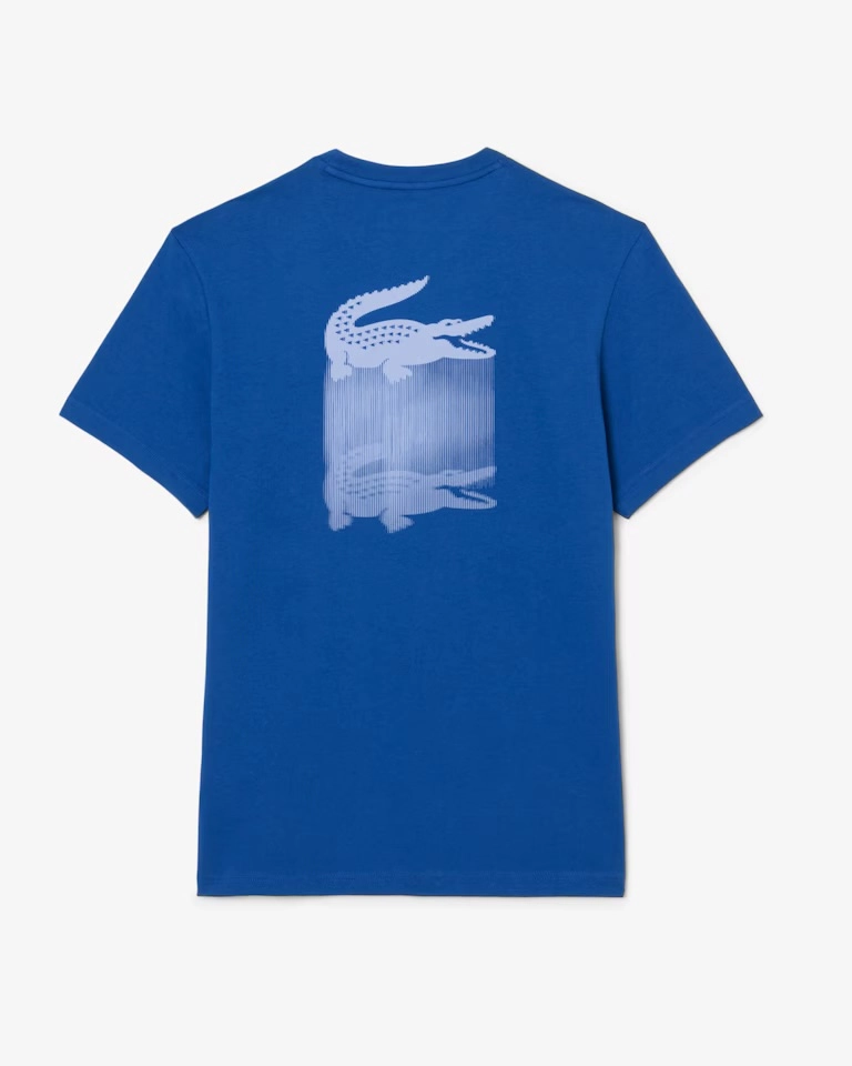 Camiseta Lacoste Sport azul costas detalhada  - 3