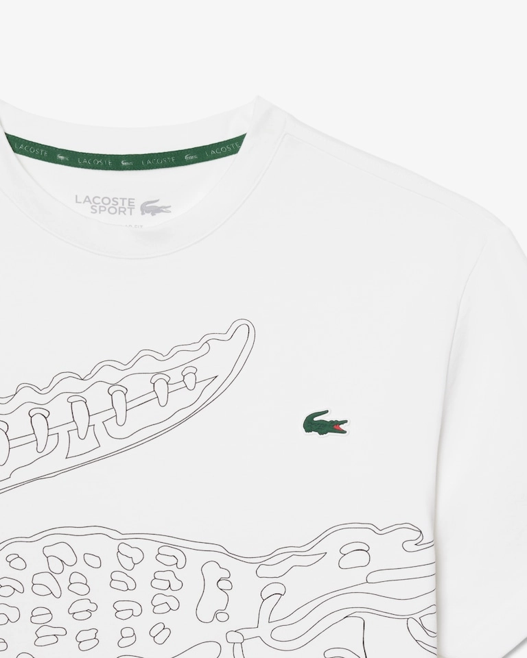Camiseta Lacoste Ultra Dry Crocodile Print Sport Branca  - 2