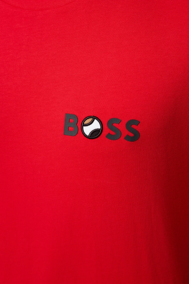 Camiseta Boss vermelha detalhe logo 