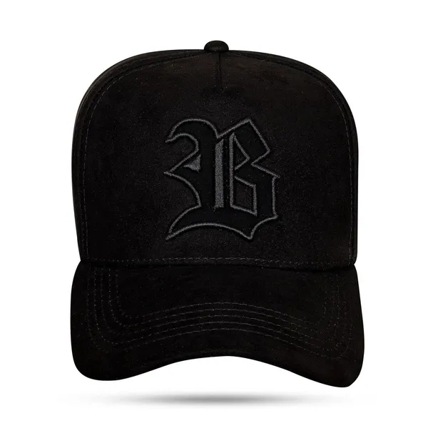 Boné BLCK Snapback Suede All Black Logo Contour 