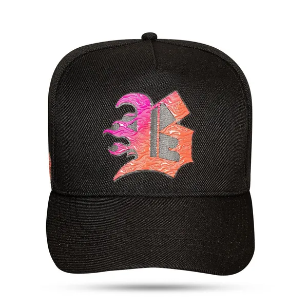 Boné BLCK Snapback Preto Speed Rosa 