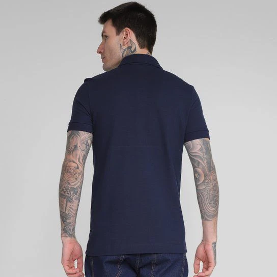 Polo Lacoste Regular Fit Paris Azul marinho  - 2