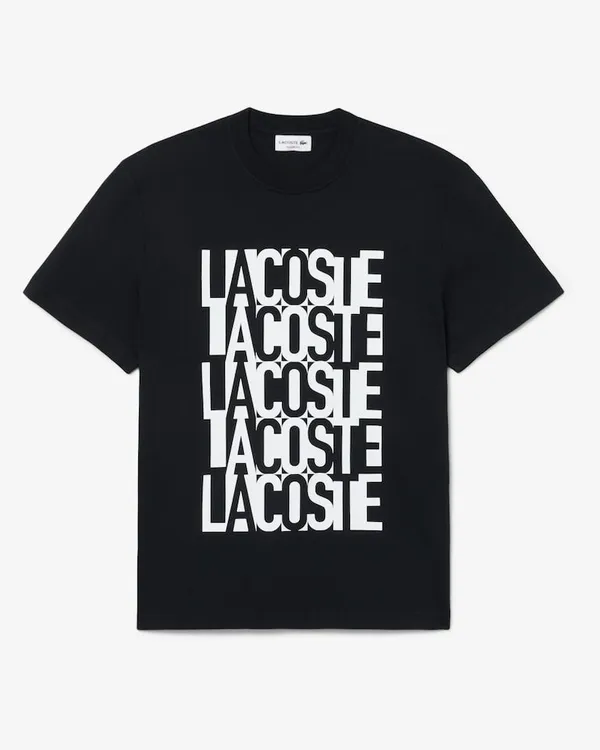Camiseta Lacoste estampa preta frente 