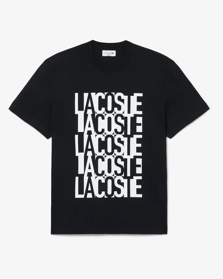 Camiseta Lacoste estampa preta frente  - 1