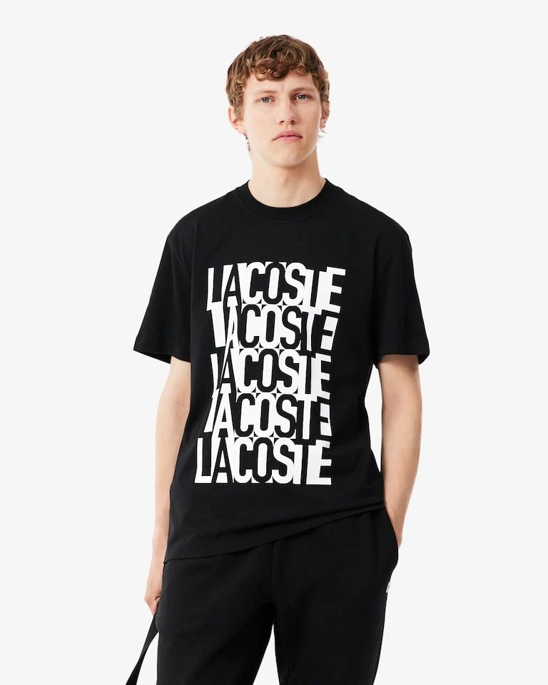 Camiseta Lacoste estampa preta frente  - 3