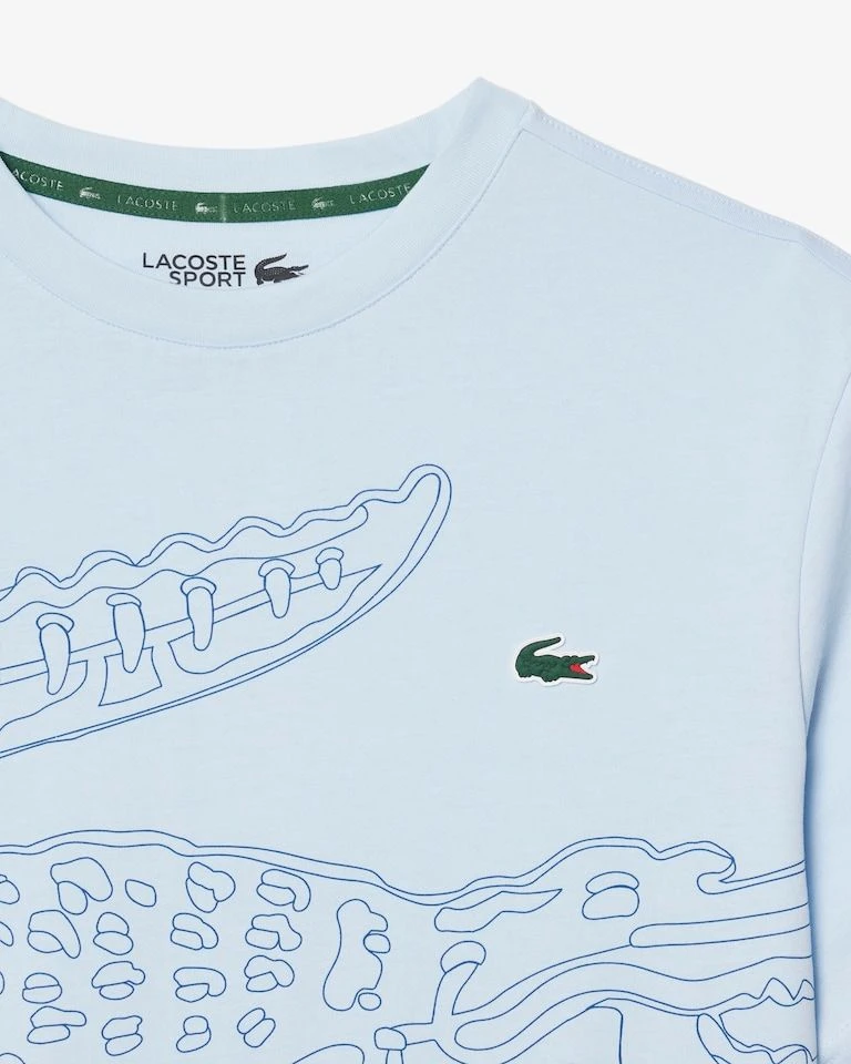Camiseta Lacoste Croco estampa azul bebê  - 2