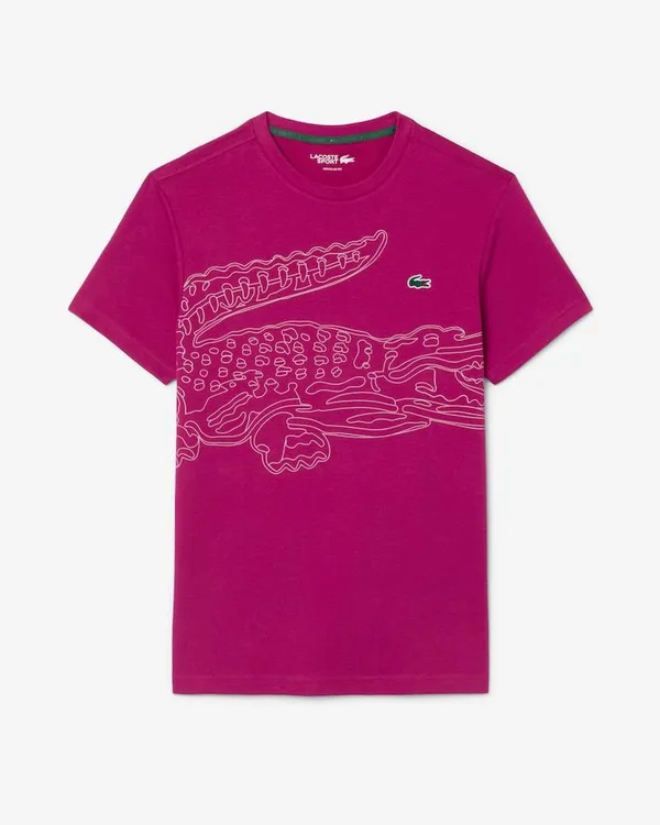 Camiseta Lacoste Croco estampa Rosa 
