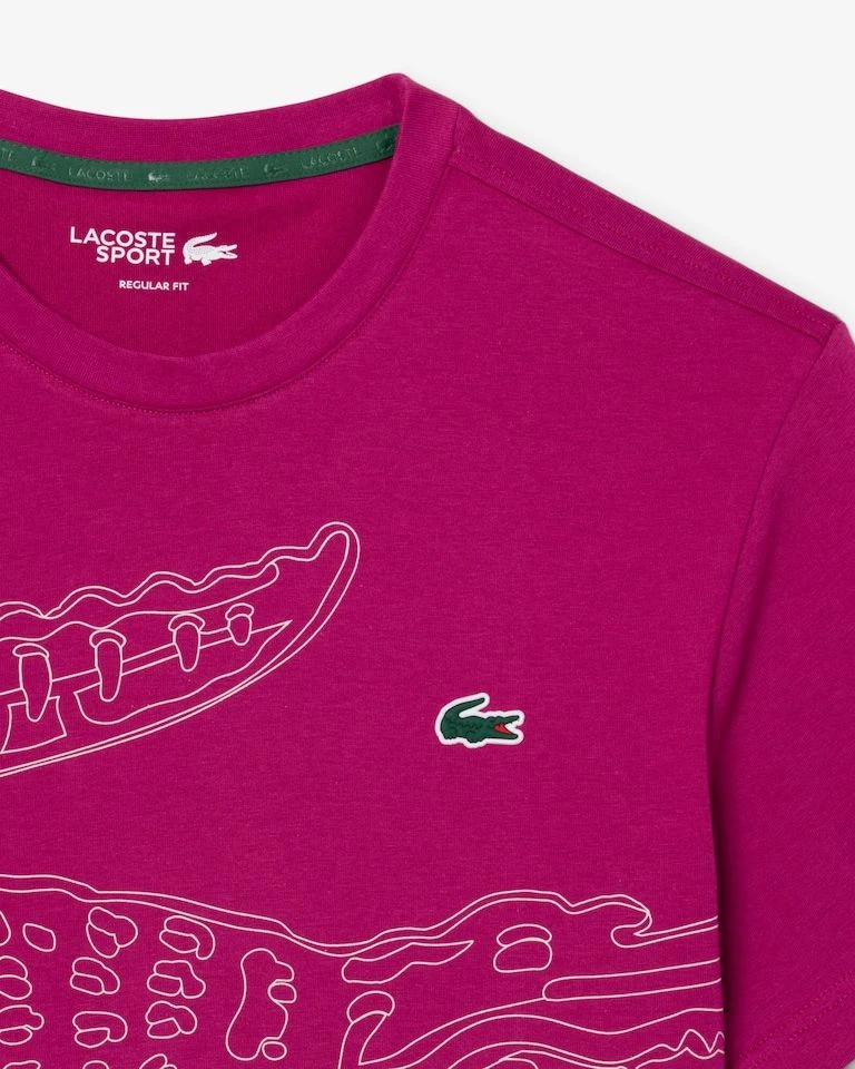 Camiseta Lacoste Croco estampa Rosa  - 3