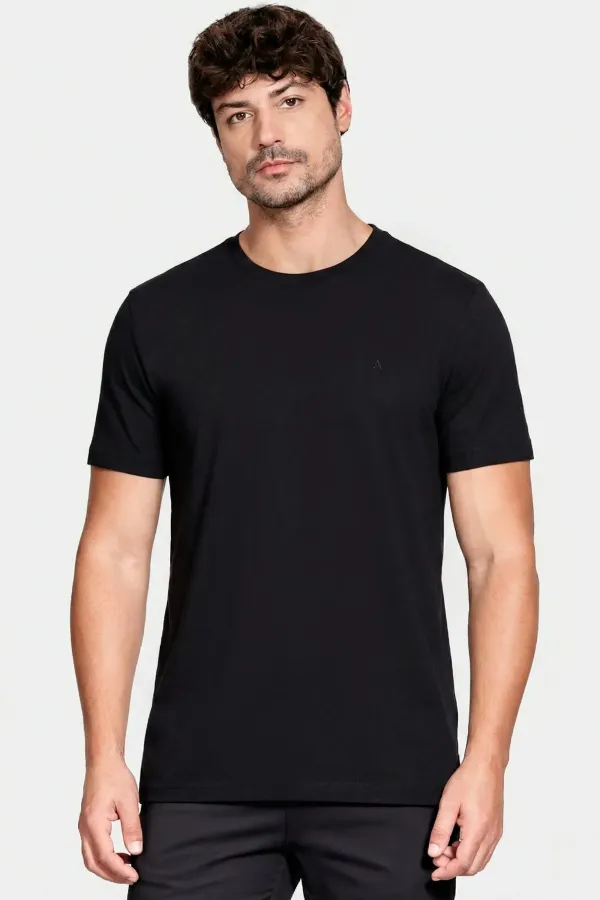 Camiseta básica lisa ermek preta 