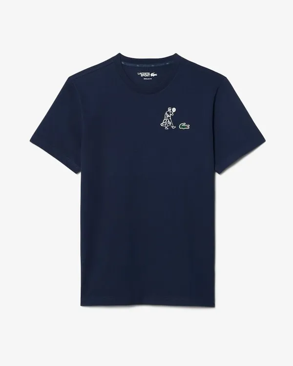 Camiseta Sport tennis azul marinho costas detalhada