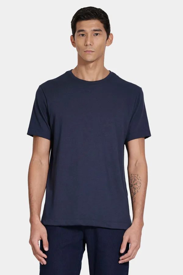 Camiseta básica lisa Ermek azul marinho 