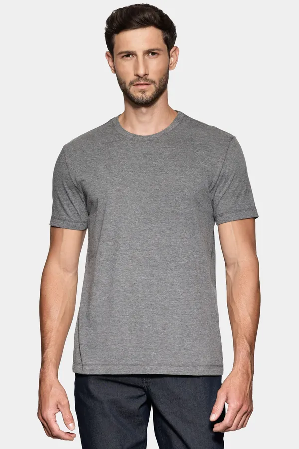 Camiseta básica lisa Ermek cinza 