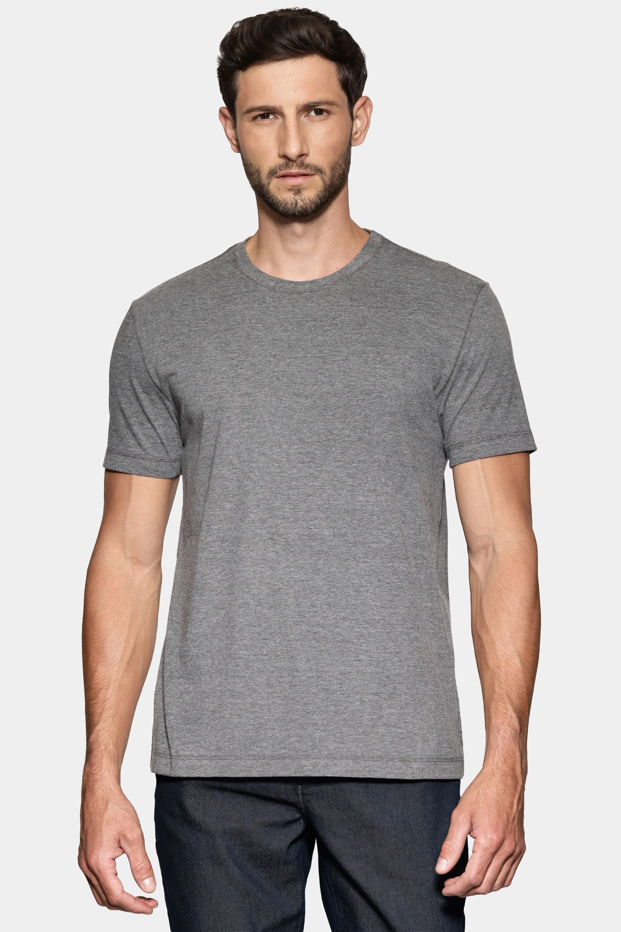 Camiseta básica lisa Ermek cinza  - 1