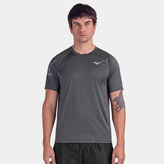 Camiseta Mizuno Run Easy 6 Masculina - Grafite - 1