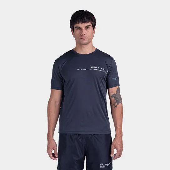 Camiseta Mizuno Focus Stamp Masculina - Azul