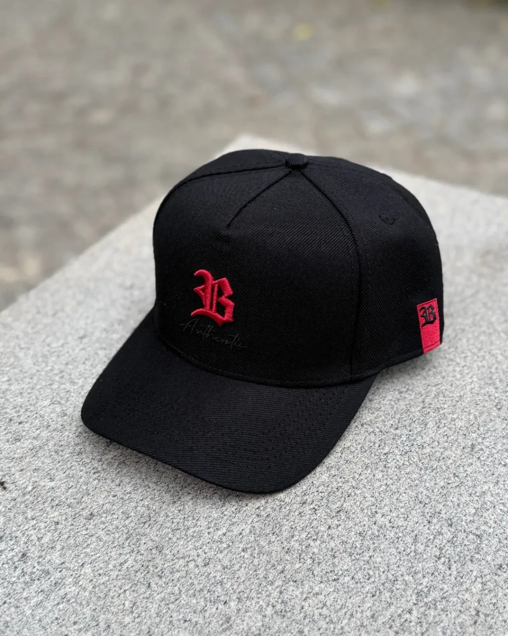 Boné snapback preto basic vermelho  - 2