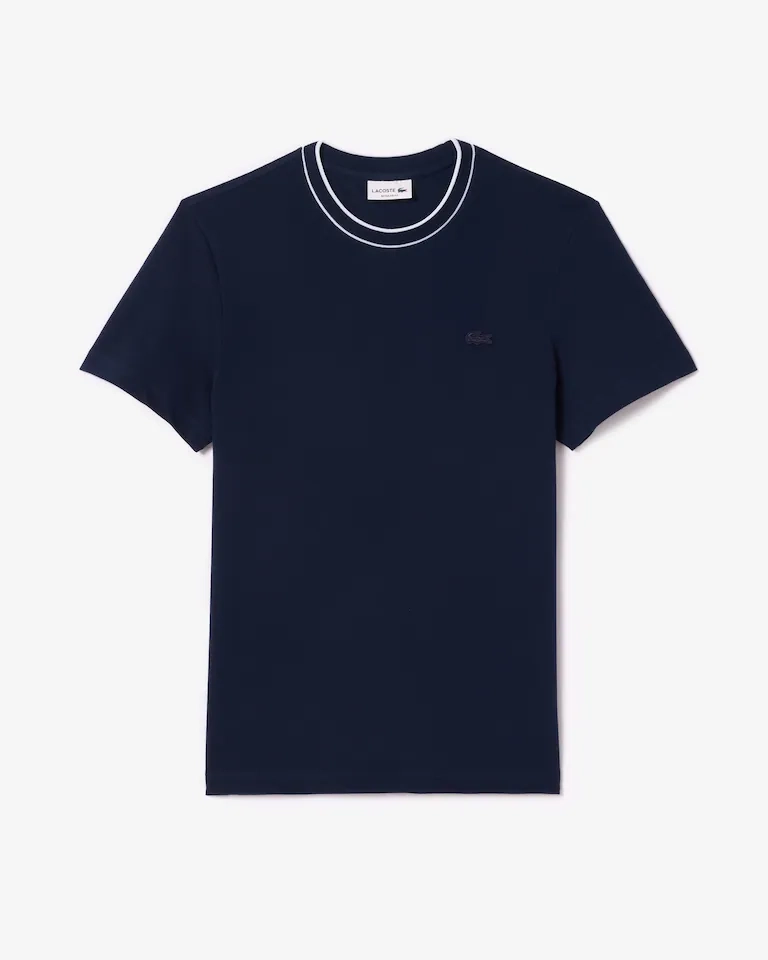 Camiseta Lacoste azul marinho gola detalhada  - 2