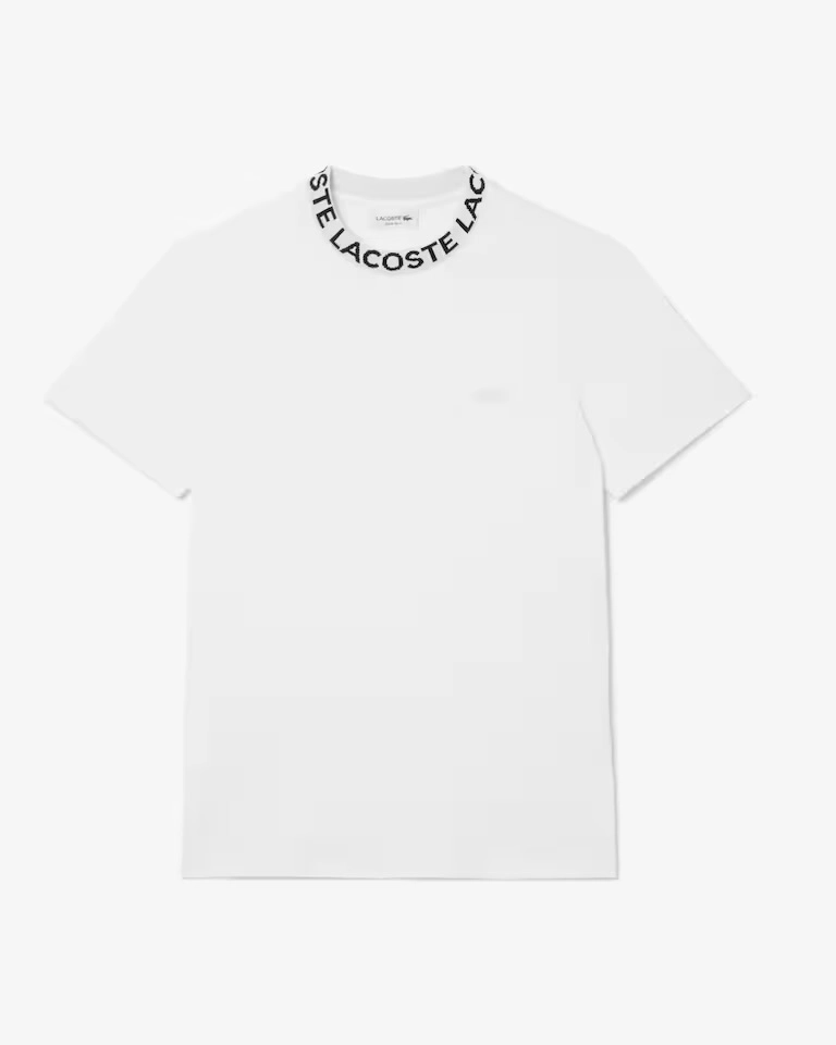Camiseta Lacoste branca gola detalhada  - 2