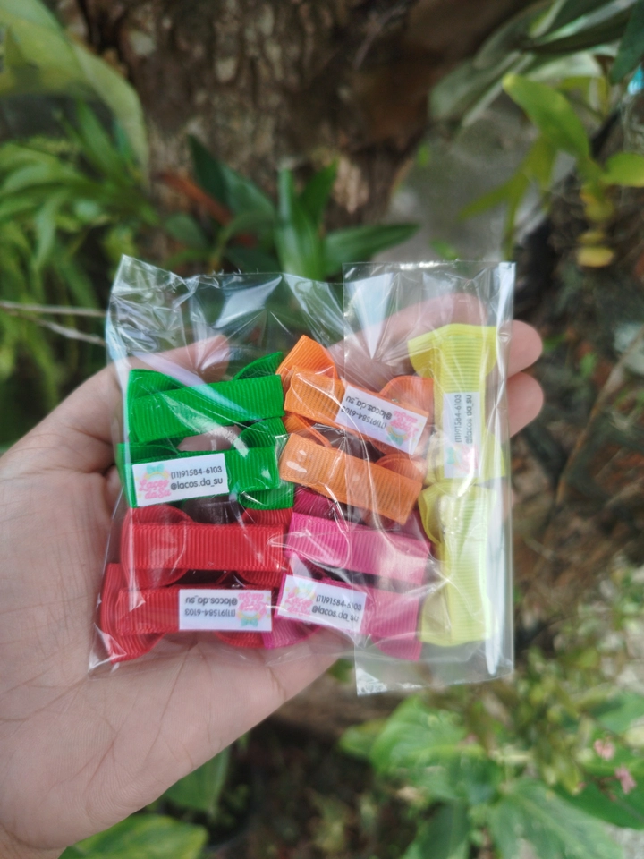 Kit com 5 pares de mini lacinho na presilha 3cm  - 4