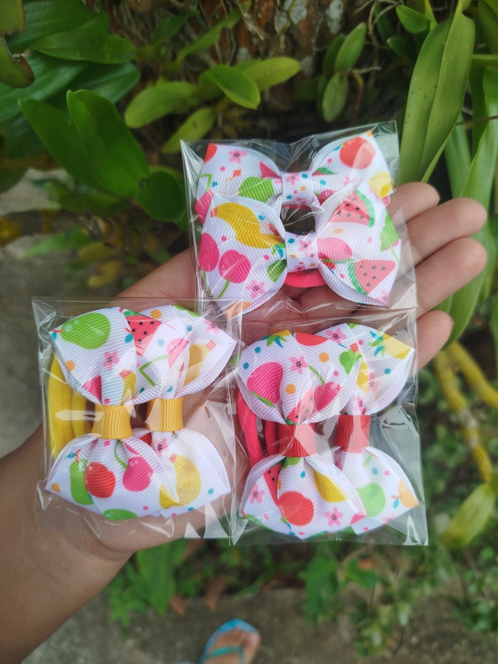 Par de laço estampado na xuxinha - 2