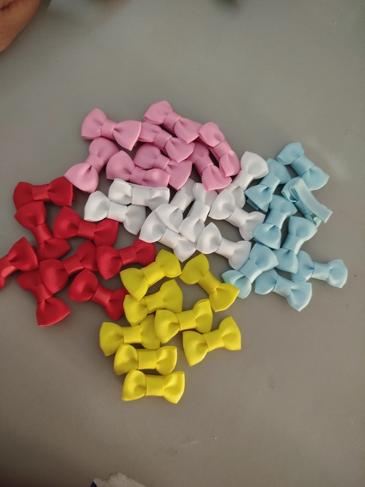 Kit com 5 pares de mini lacinho na presilha 3cm  - 2