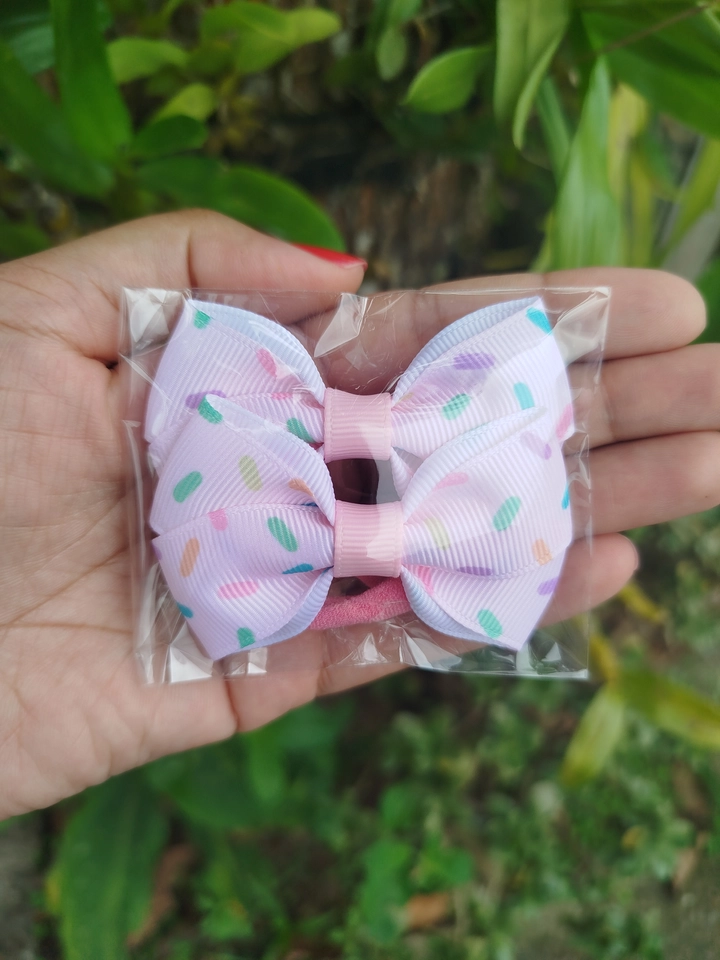 Par de laço estampado na xuxinha - 1