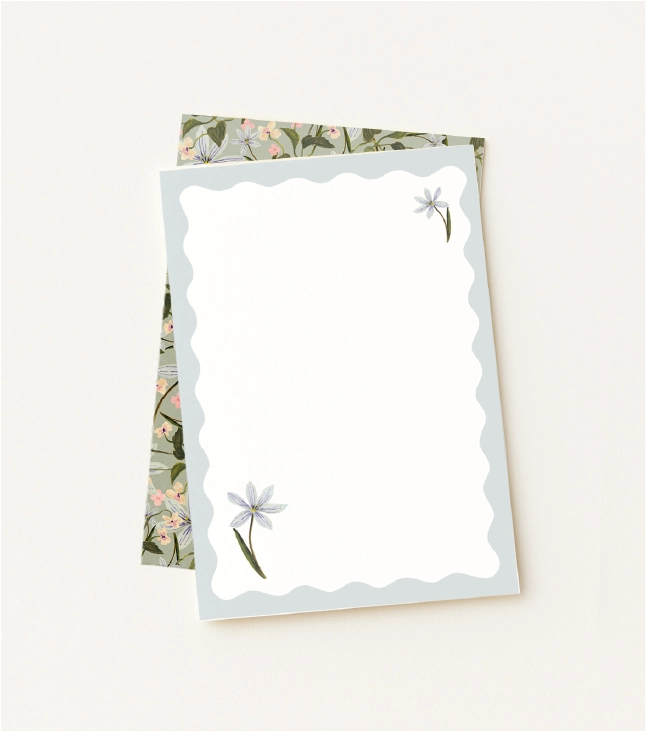Kit Papel de Carta Blossom Blue  - 1