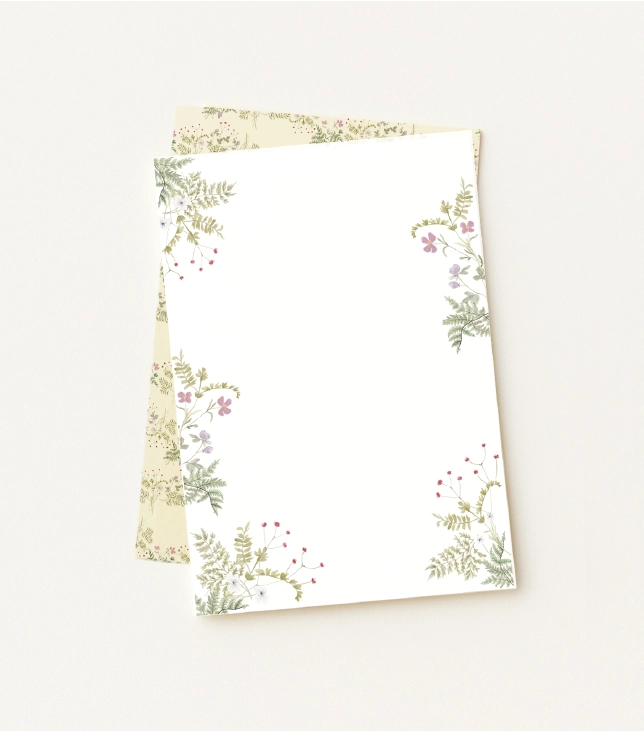 Kit Papel de Carta Wild Flowers Rosa