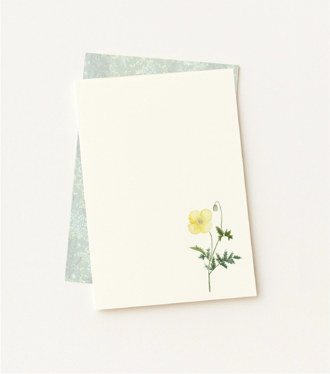 Kit Papel de Carta Flora Amarelo