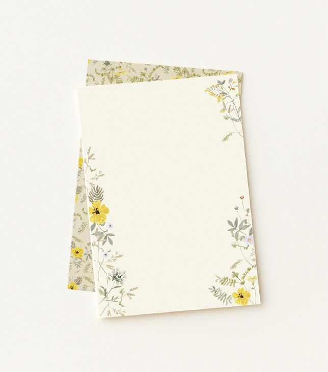 Kit Papel de Carta Wild Flowers Amarelo