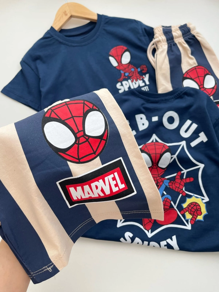 Conjunto de verão homem aranha blue - 2