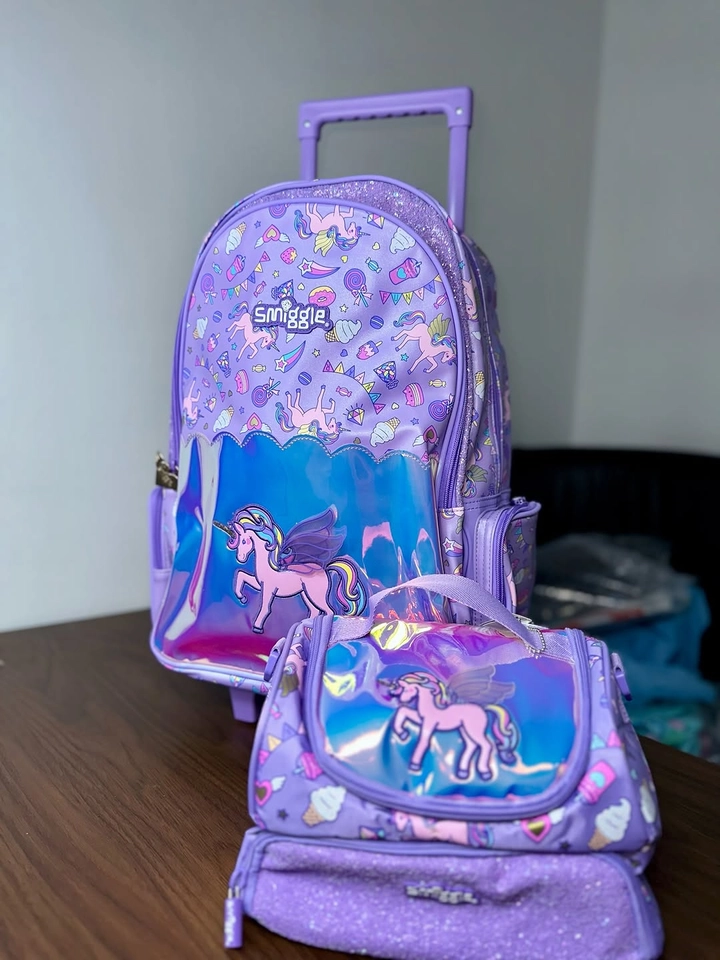 Kit Mochila escolar 2 peças unicórnio lilás  - 1