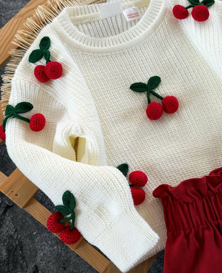 Conjunto Tricot Cereja - 2