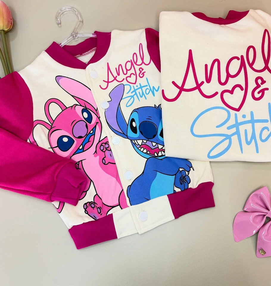 Blusa moletom collegin Stitch  - 1