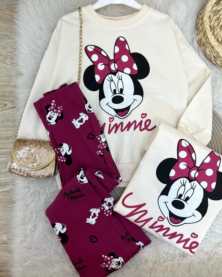Conjunto Minnie Laço Vinho  - 1