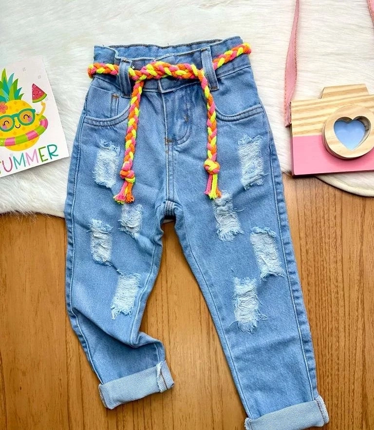 Calça Jeans com Cordão  - 1