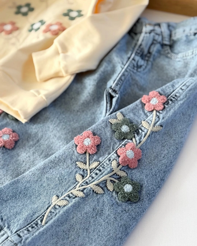 Conjunto inverno flor bordada  - 2