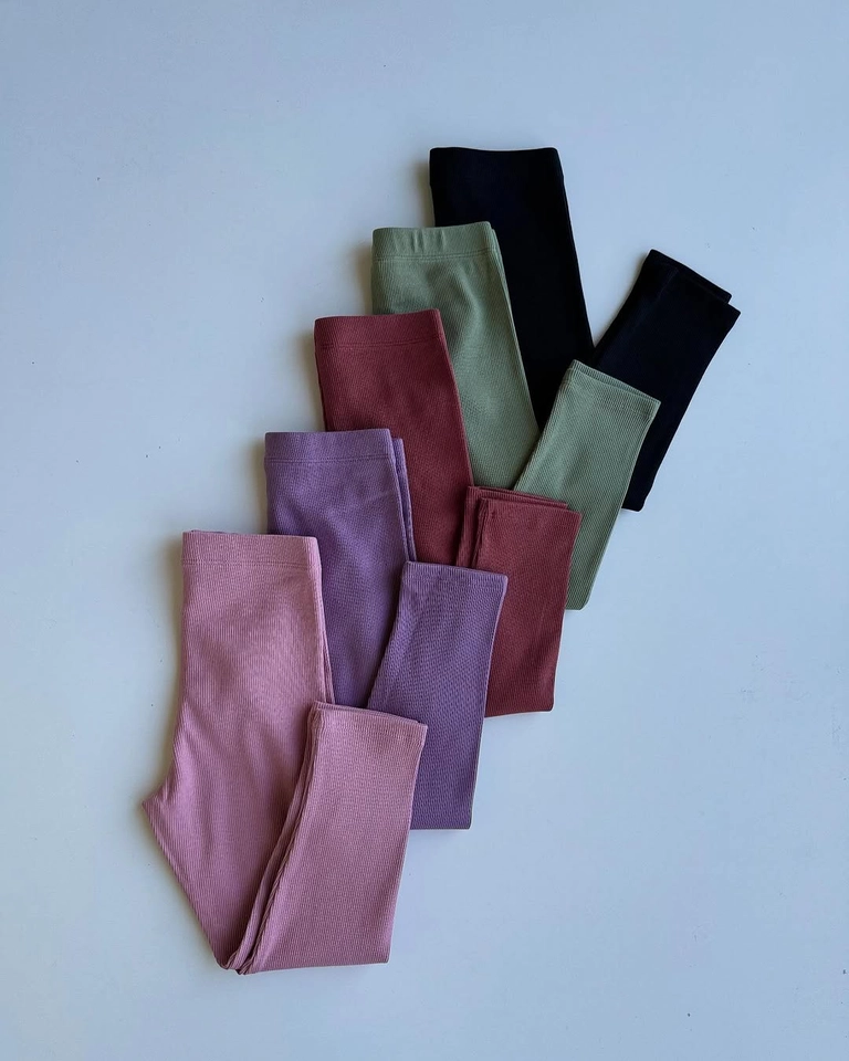 Kit 5 calças legging canelada
