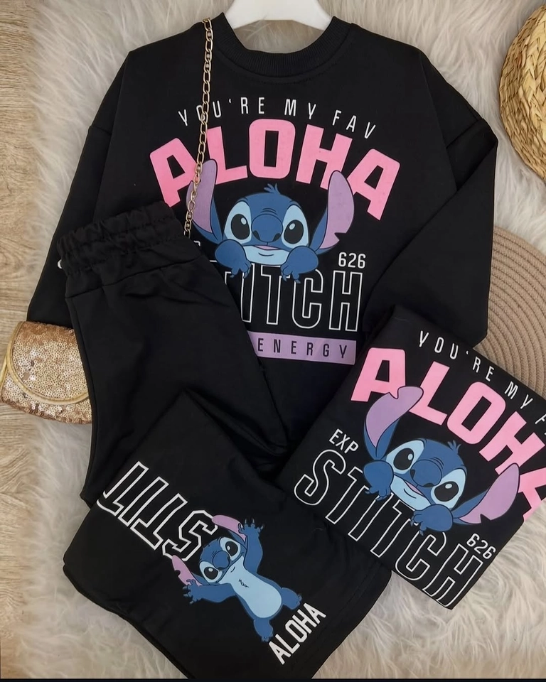 Conjunto Moletom Stitch Black  - 1
