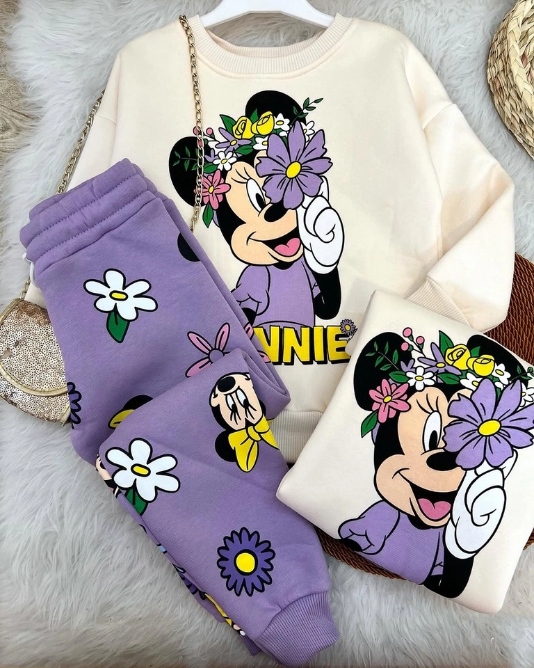 Conjunto Moletom Minnie Lilás  - 1
